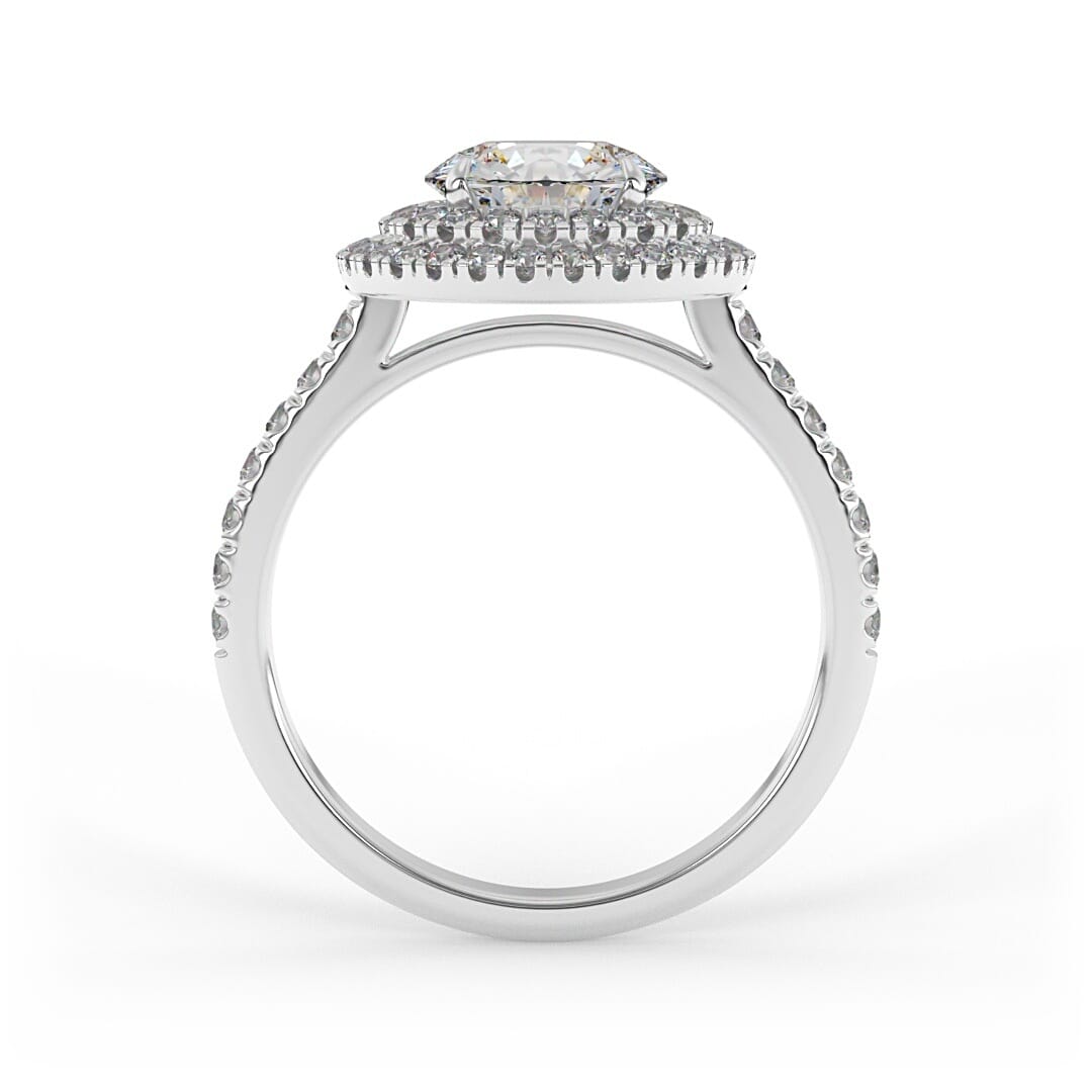 Ruby Brilliant Round Double Halo Set Lab Grown Engagement Ring