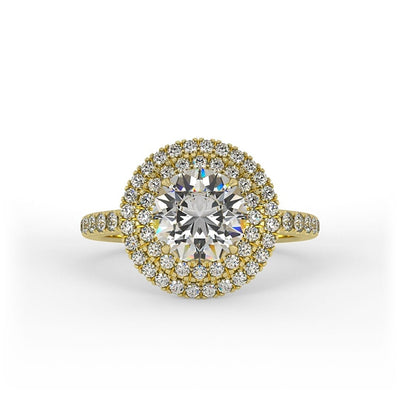 Ruby Brilliant Round Double Halo Set Lab Grown Engagement Ring
