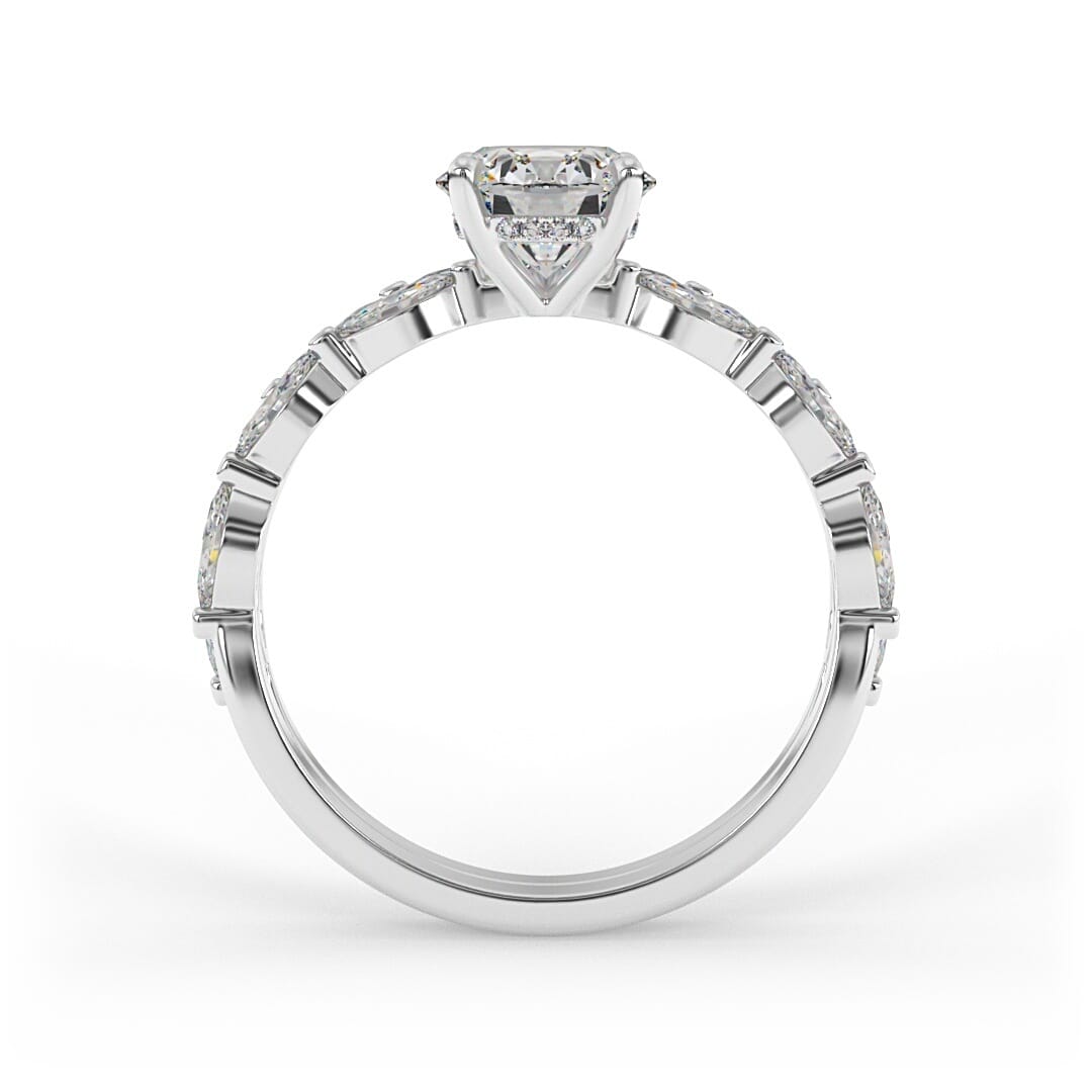 Scarlett Brilliant Round Double Band Prong Set Engagement Ring