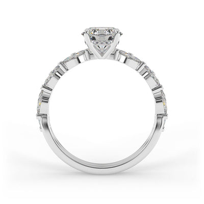 Scarlett Brilliant Round Double Band Prong Set Engagement Ring
