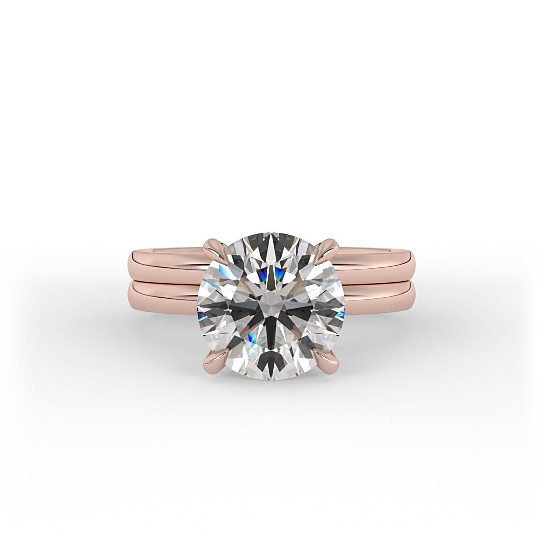 Stella Double Band Brilliant Round Solitaire Lab Grown Engagement Ring
