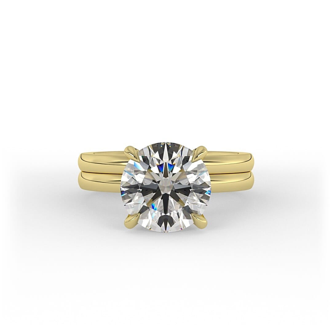 Stella Double Band Brilliant Round Solitaire Lab Grown Engagement Ring