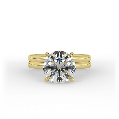 Stella Double Band Brilliant Round Solitaire Lab Grown Engagement Ring