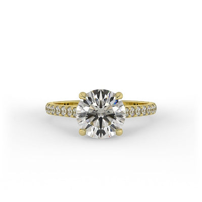 Willa Brilliant Round Pave Set Lab Grown Engagement Ring