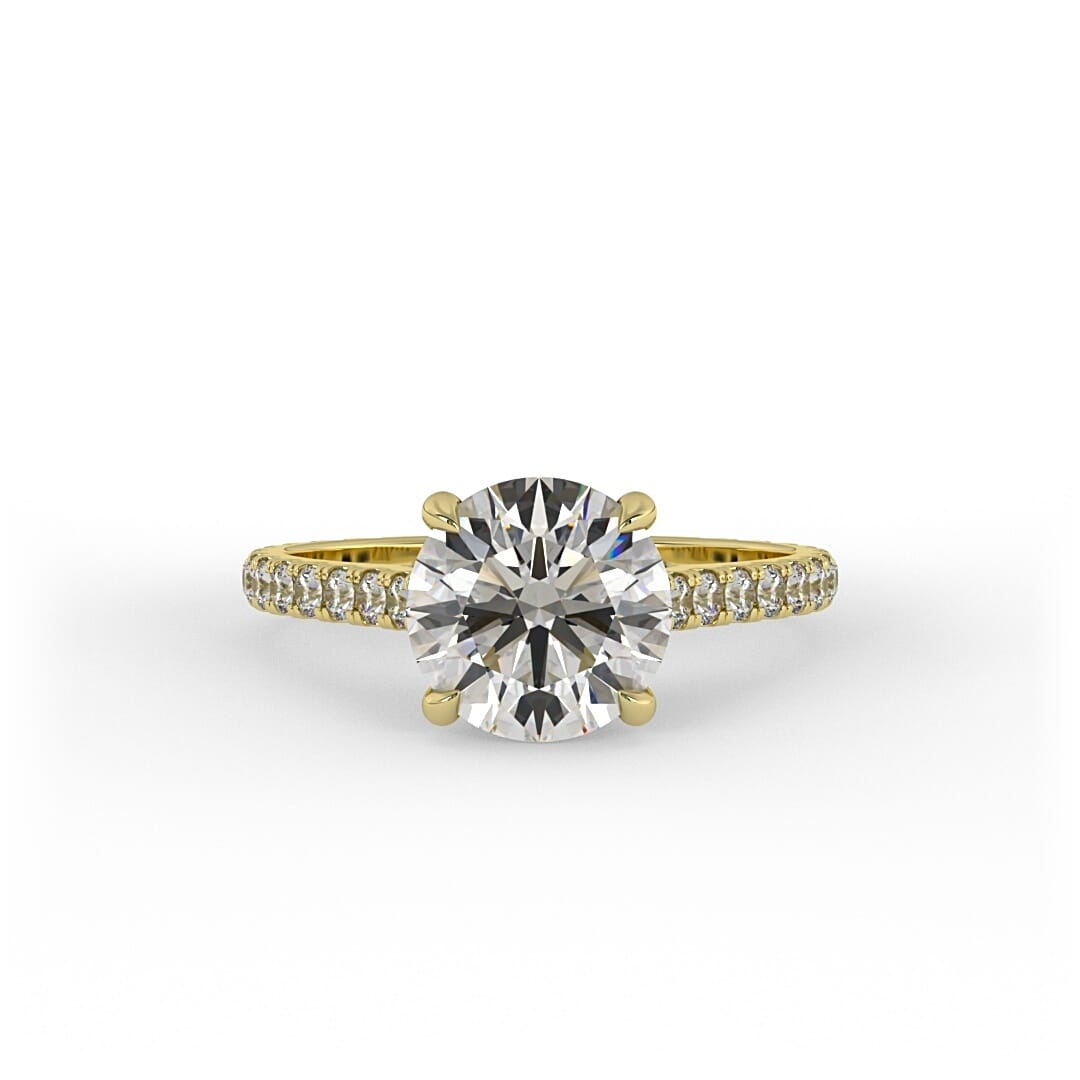Willa Brilliant Round Pave Set Engagement Ring
