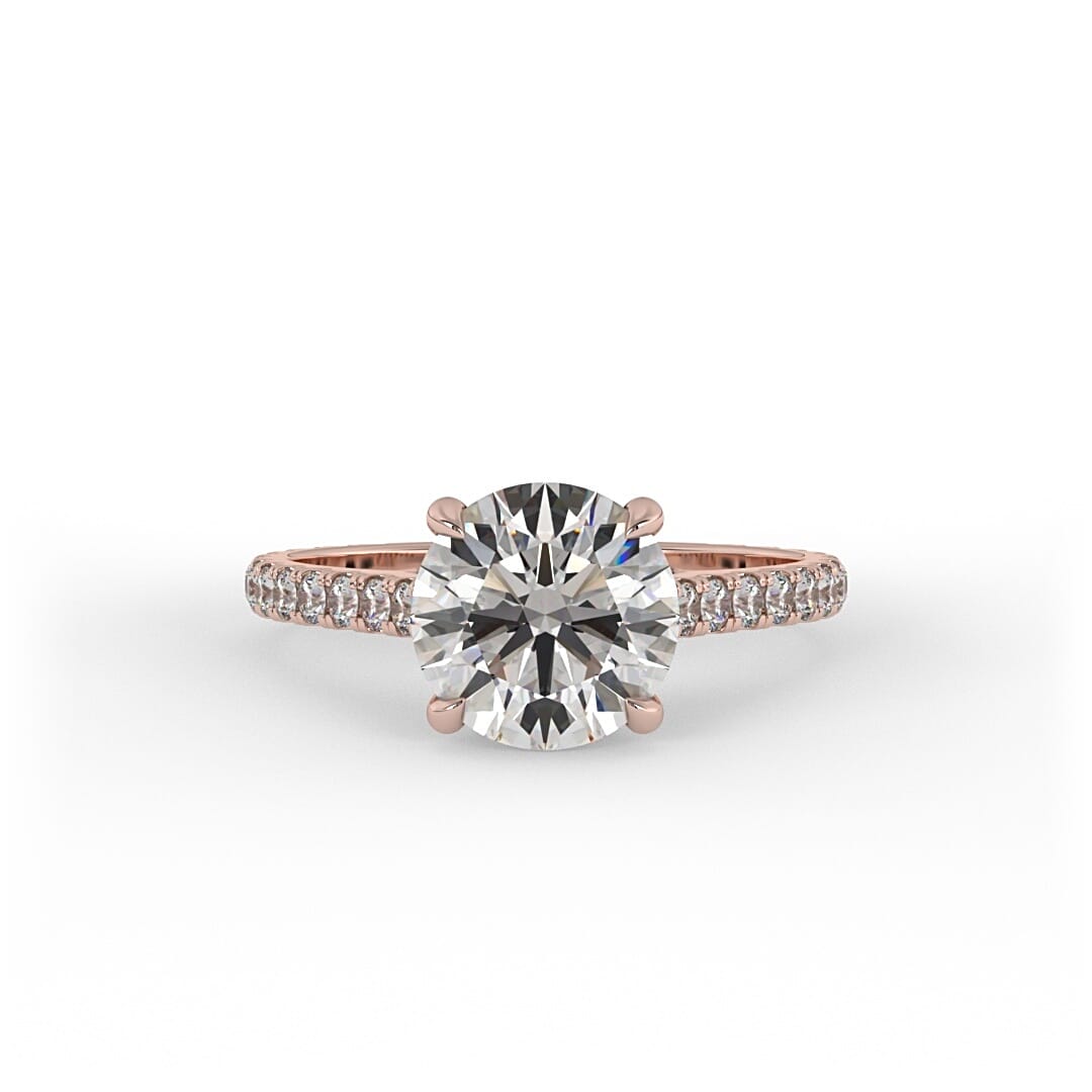 Willa Brilliant Round Pave Set Engagement Ring