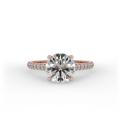 Willa Brilliant Round Pave Set Engagement Ring
