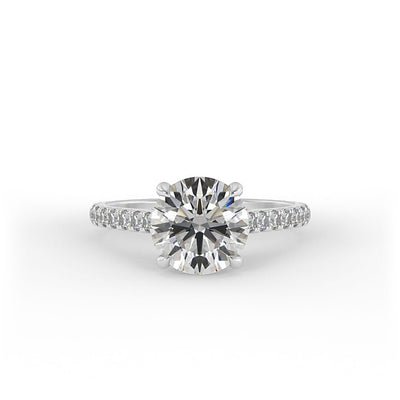 Willa Brilliant Round Pave Set Engagement Ring