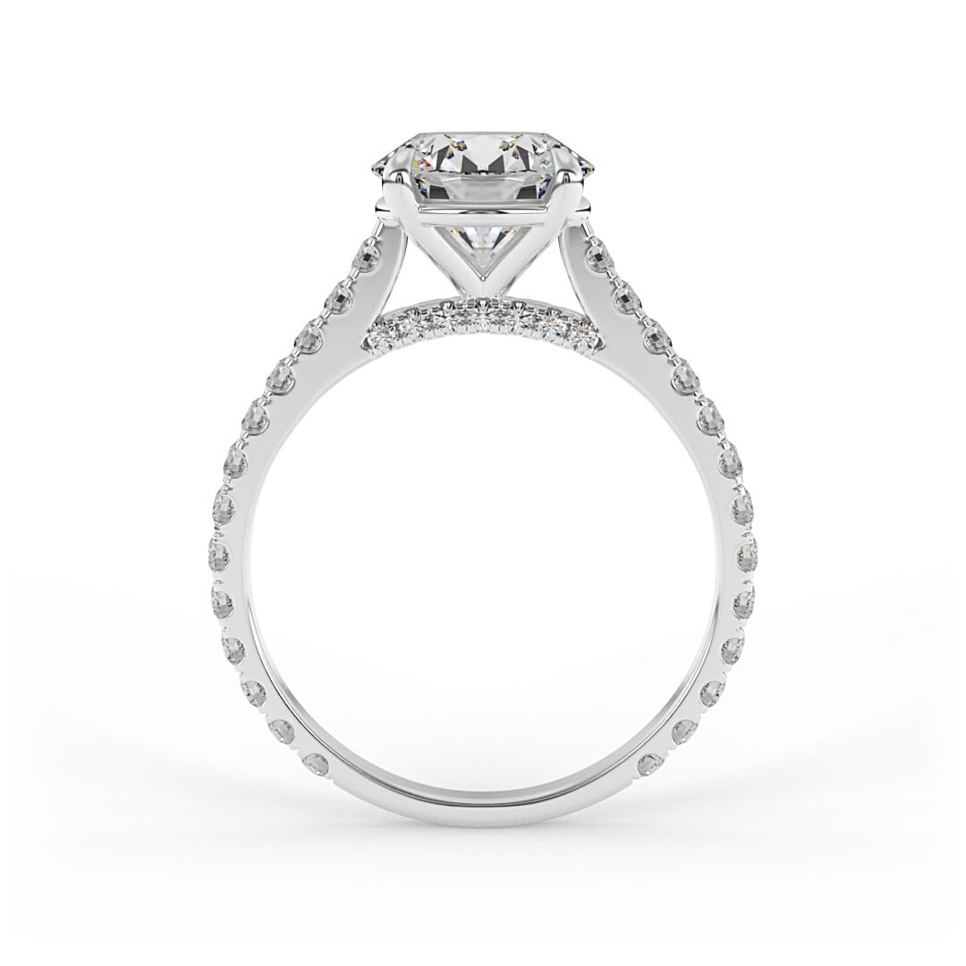 Willa Brilliant Round Pave Set Engagement Ring